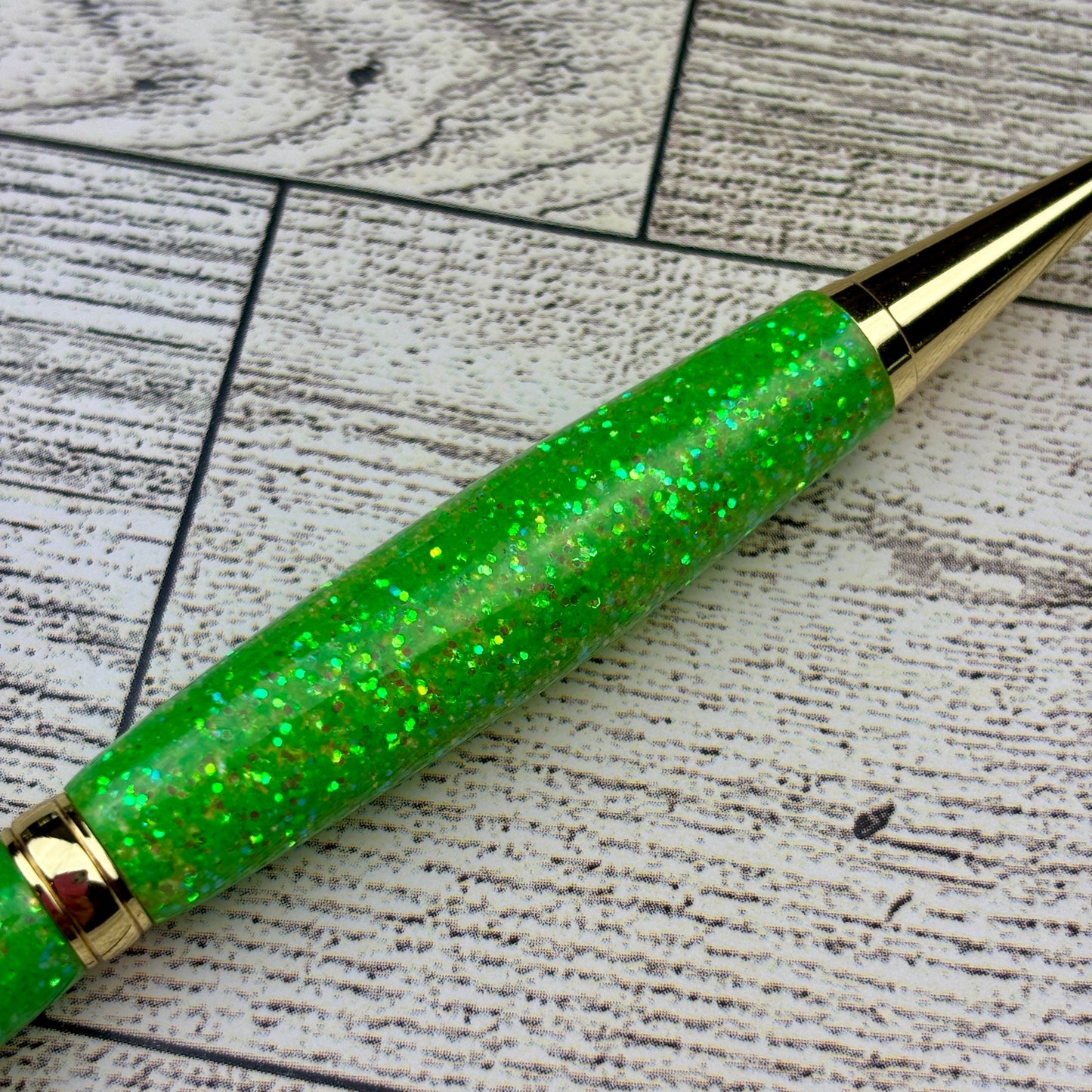Neon Green Glitter Ballpoint Pen