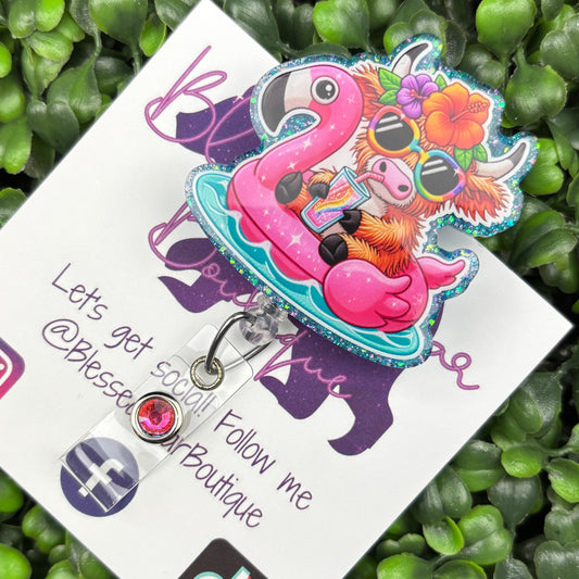 Summer Cow Badge Reel