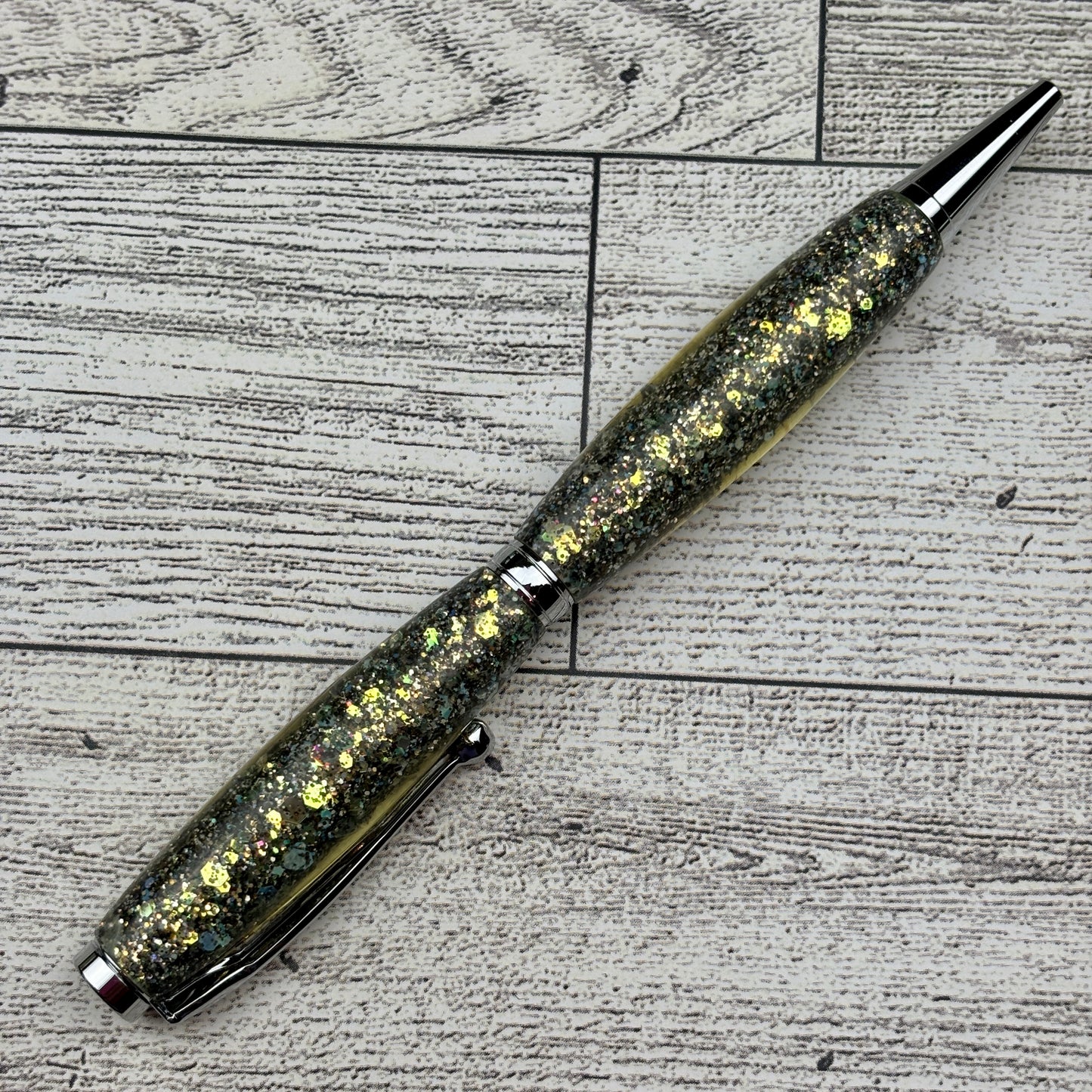 Green Holographic Opal Glitter Ballpoint Pen