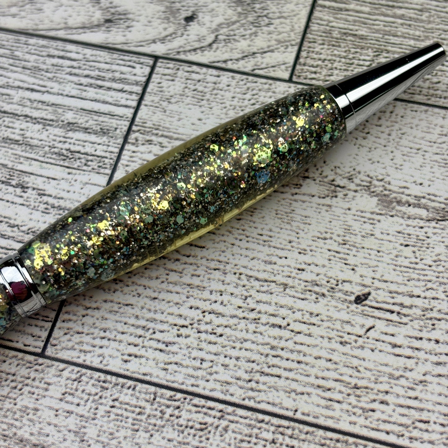 Green Holographic Opal Glitter Ballpoint Pen