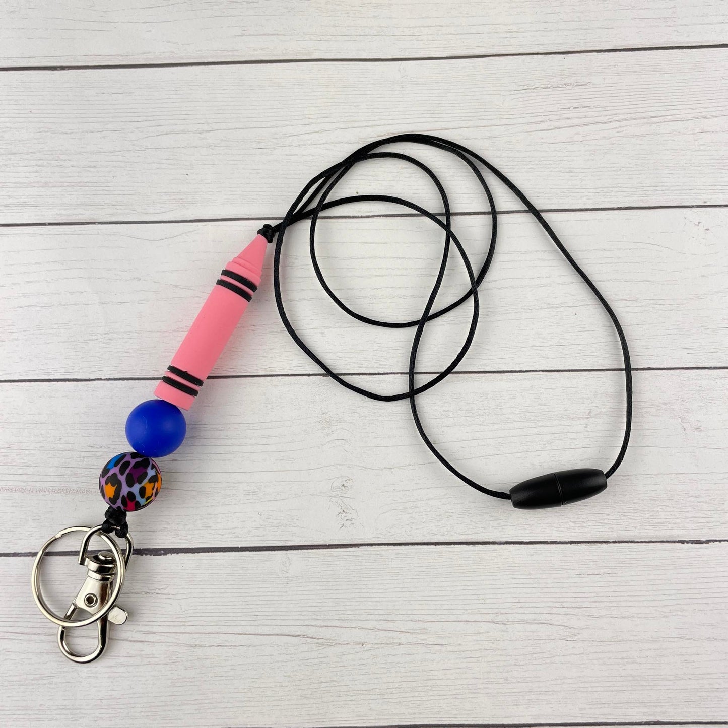 Pink Crayon Lanyard