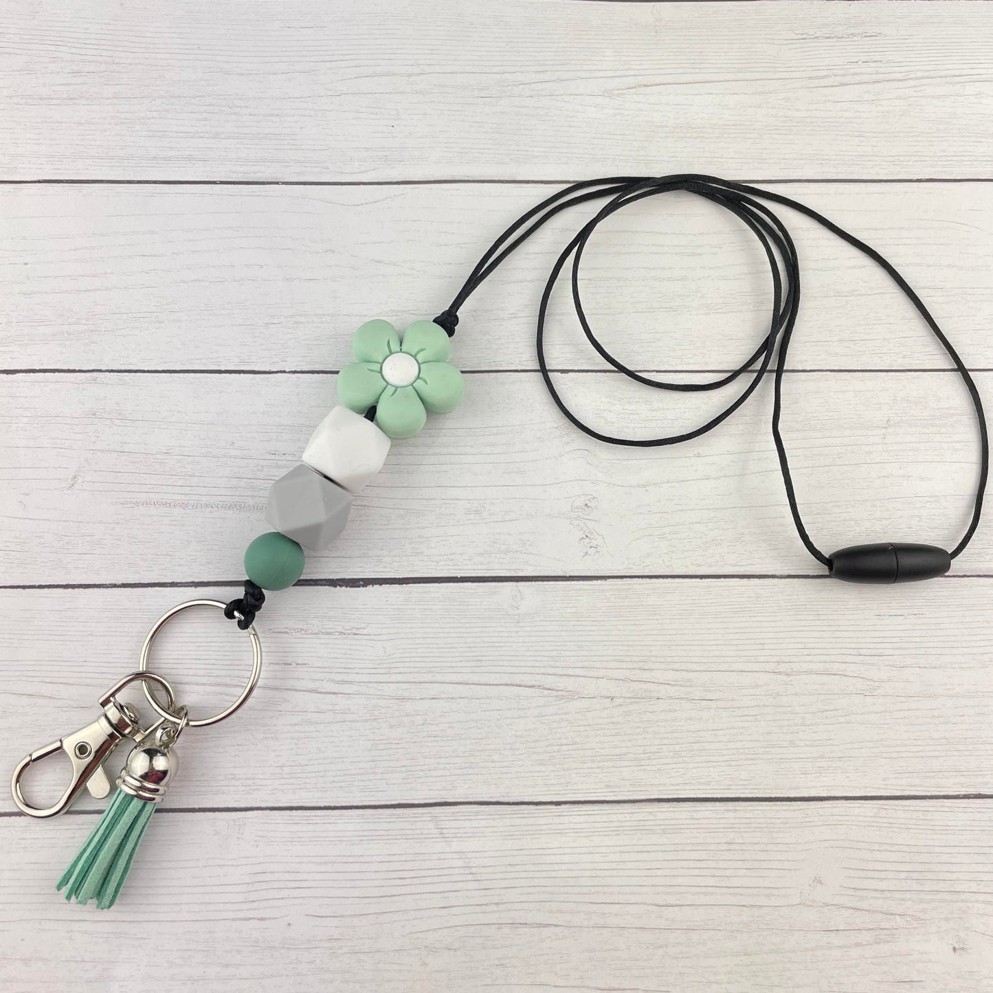 Mint Flower Lanyard