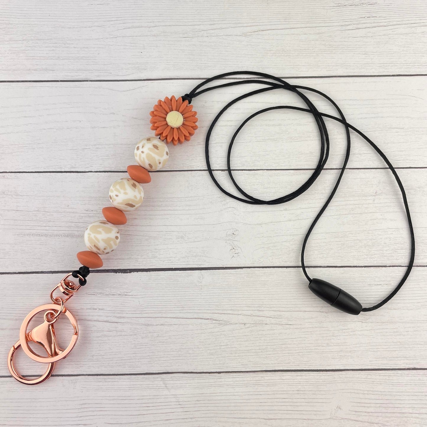 Coral Floral Lanyard