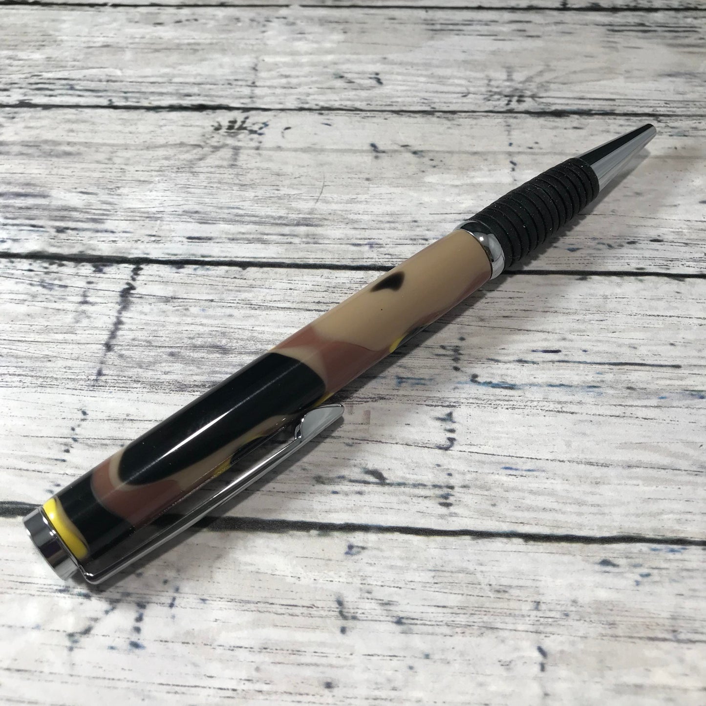 Brown, Tan, Black, and Yellow Swirl Ballpoint Pen - Blessed Bear Boutique