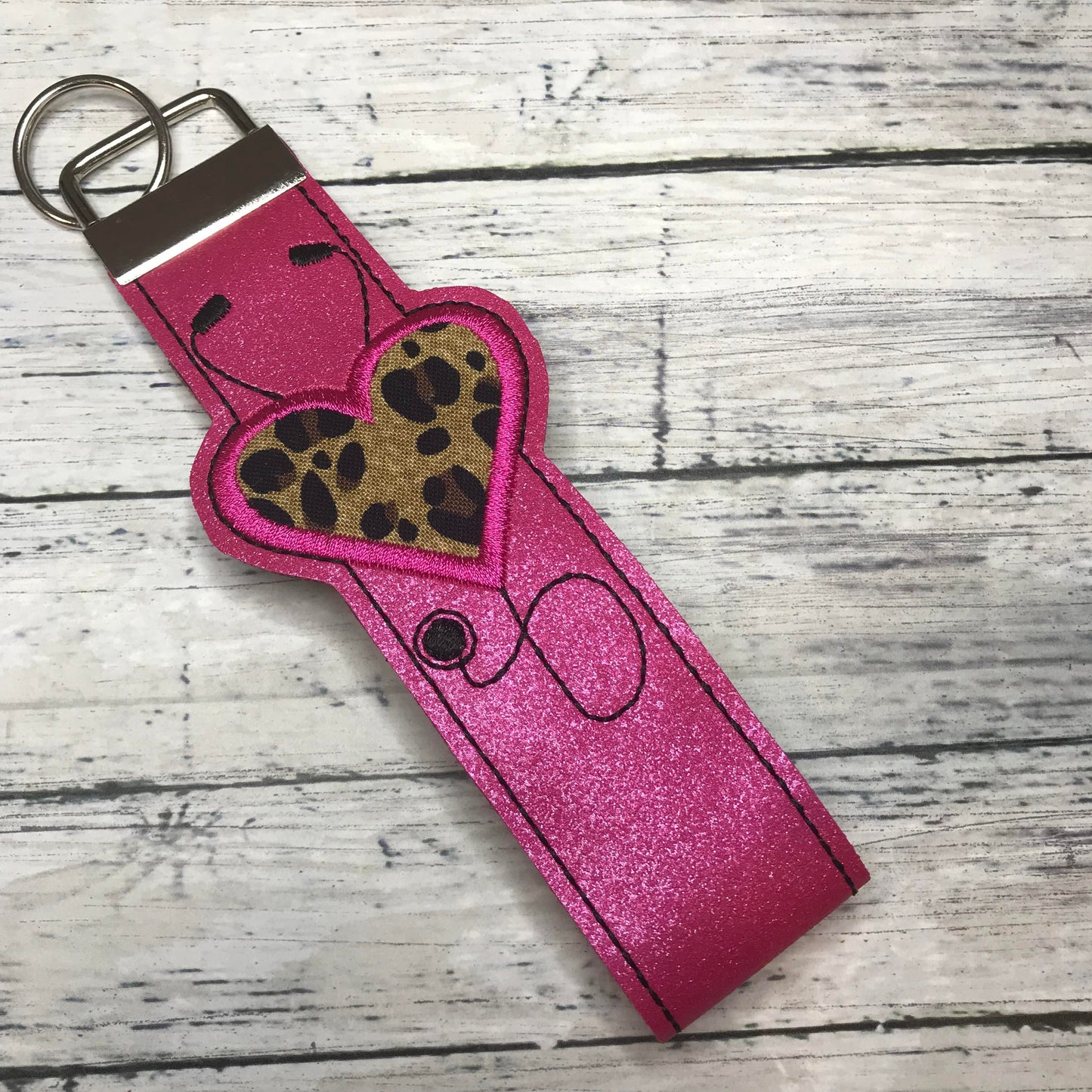 Pink Stethoscope Key Fob Wristlet