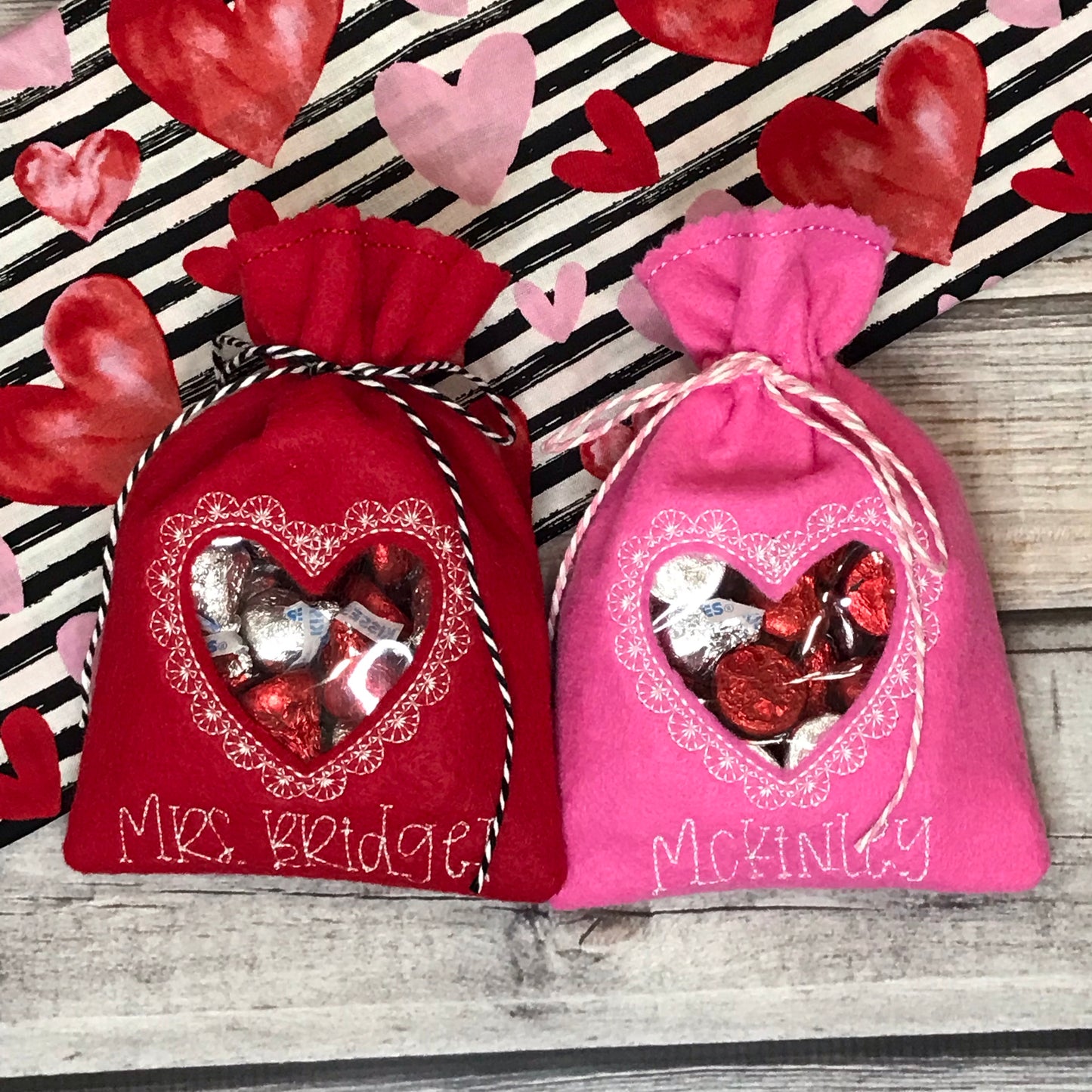 Personalized Embroidered Heart Treat Bag - Blessed Bear Boutique
