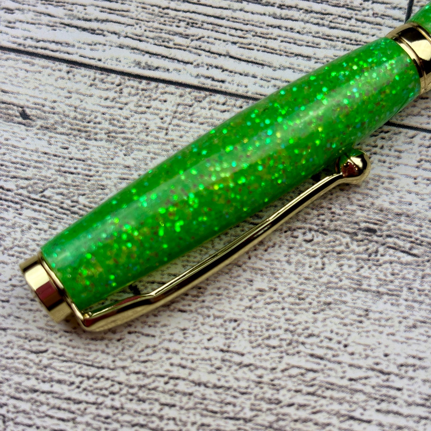 Neon Green Glitter Ballpoint Pen
