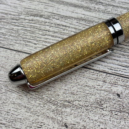 Champagne White Glitter Refillable Ballpoint Pen