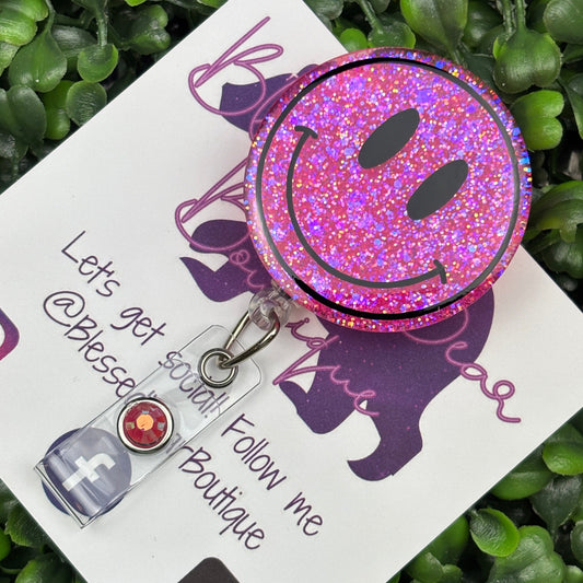 Pink Smile Badge Reel