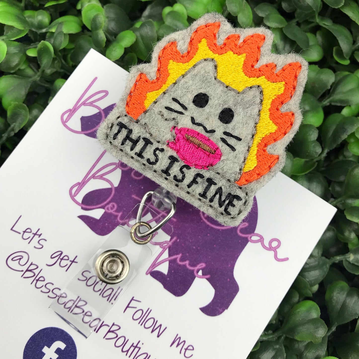 This is Fine Felt Badge Reel