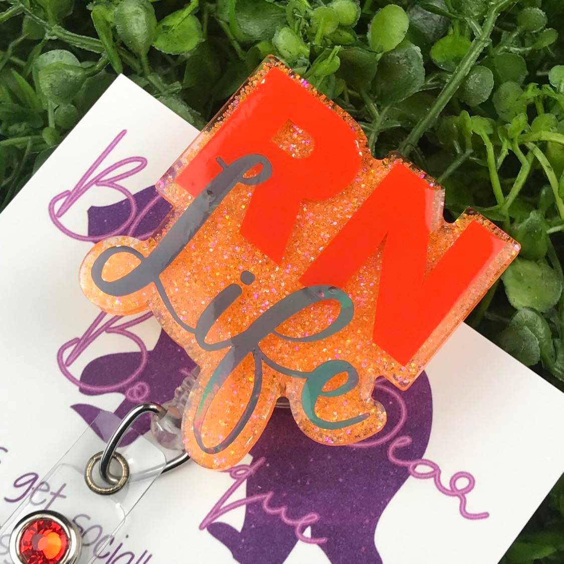 Orange RN Life Badge Reel