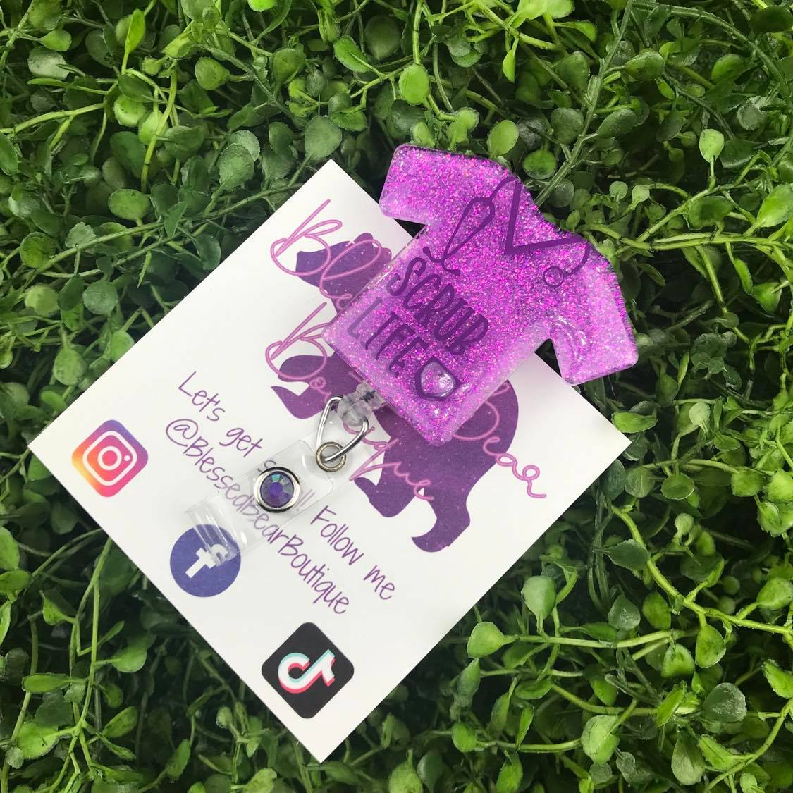 Purple Scrub Life Badge Reel – Blessed Bear Boutique