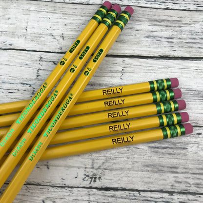 Personalized Yellow Ticonderoga #2 Pencils - Set of 12