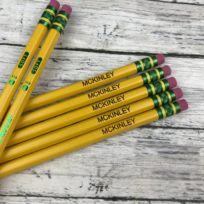 Personalized Yellow Ticonderoga #2 Pencils - Set of 12