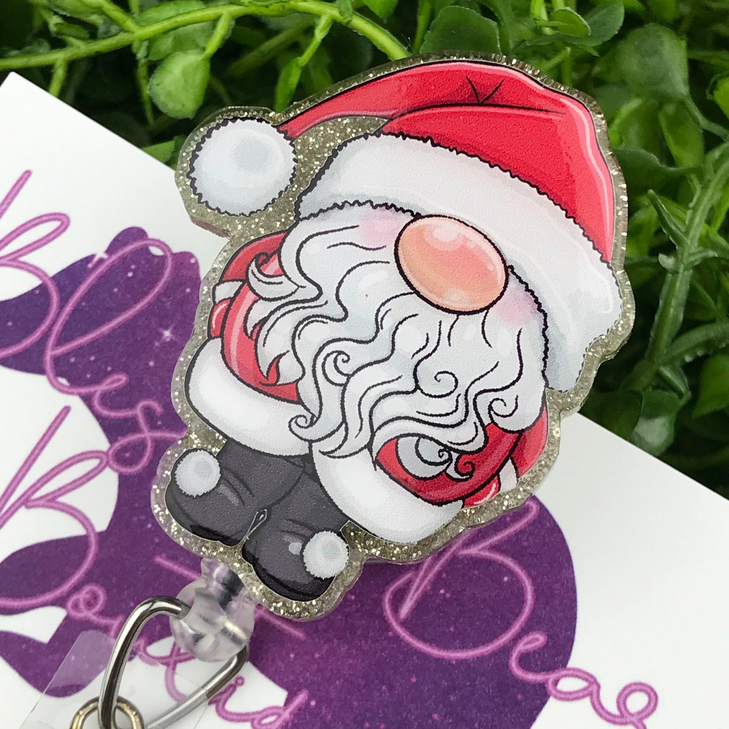 Santa Gnome Badge Reel