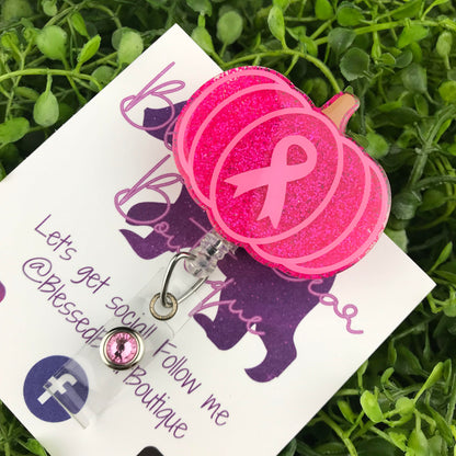 Breast Cancer Awareness Pumpkin Badge Reel