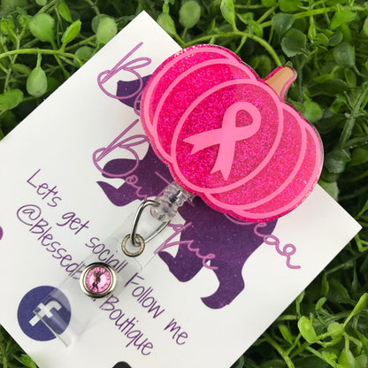 Breast Cancer Awareness Pumpkin Badge Reel