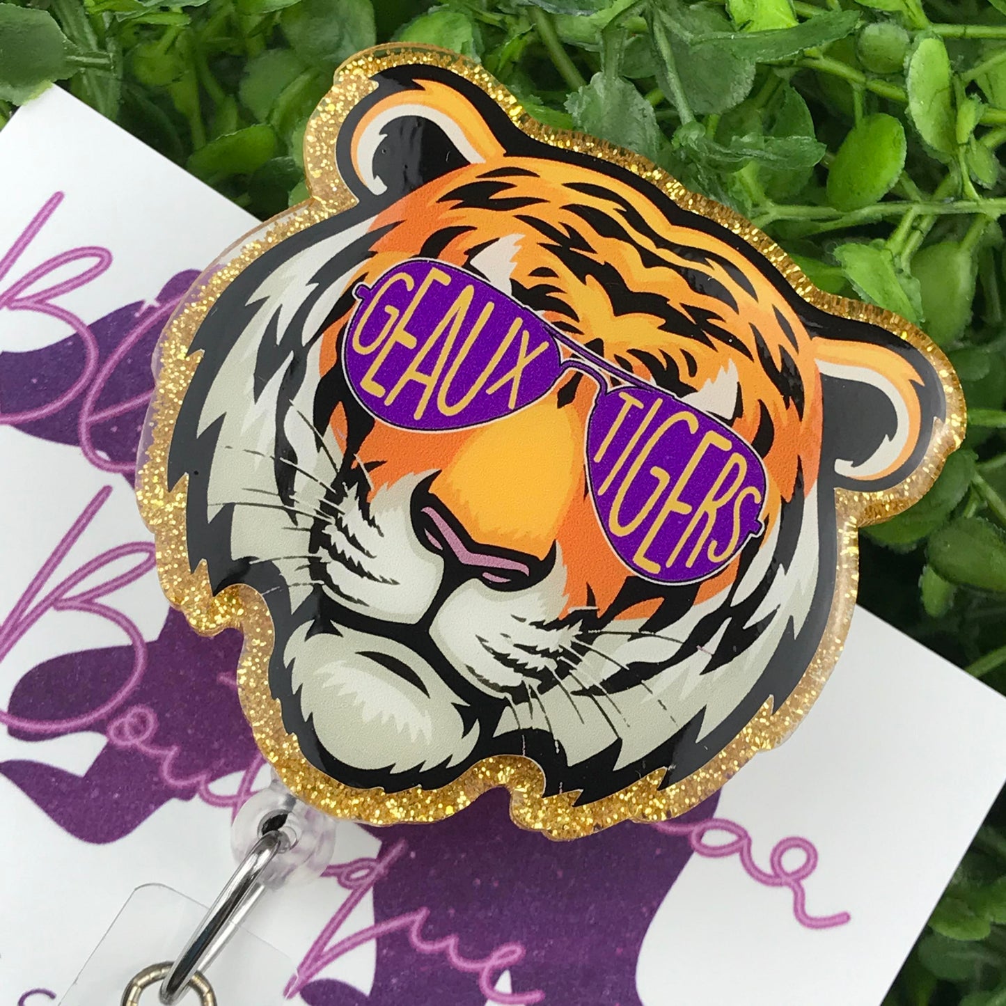 Gold Geaux Tigers Badge Reel