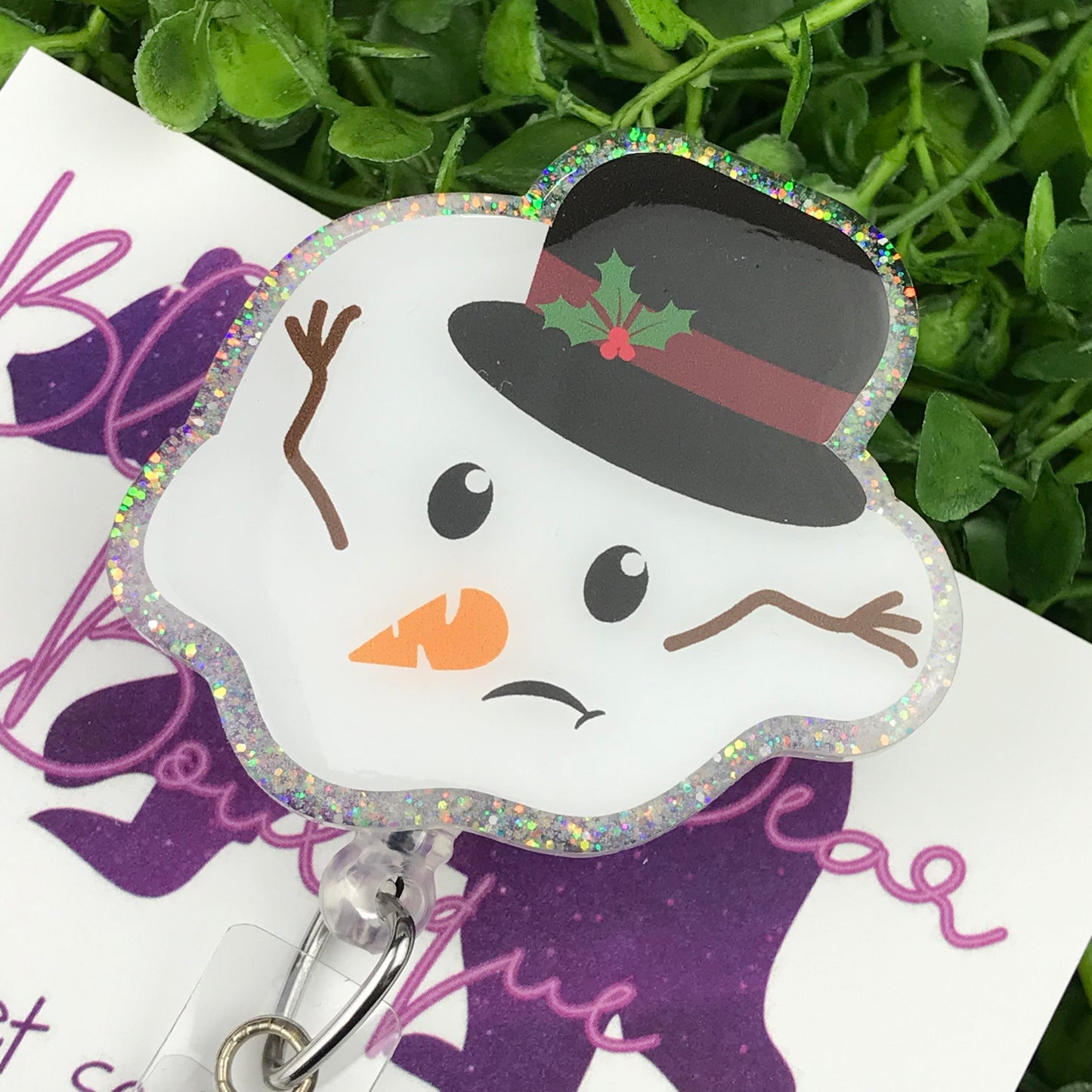 Melted Snowman Badge Reel