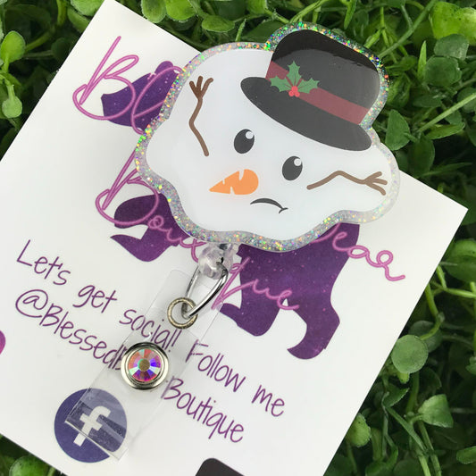 Melted Snowman Badge Reel