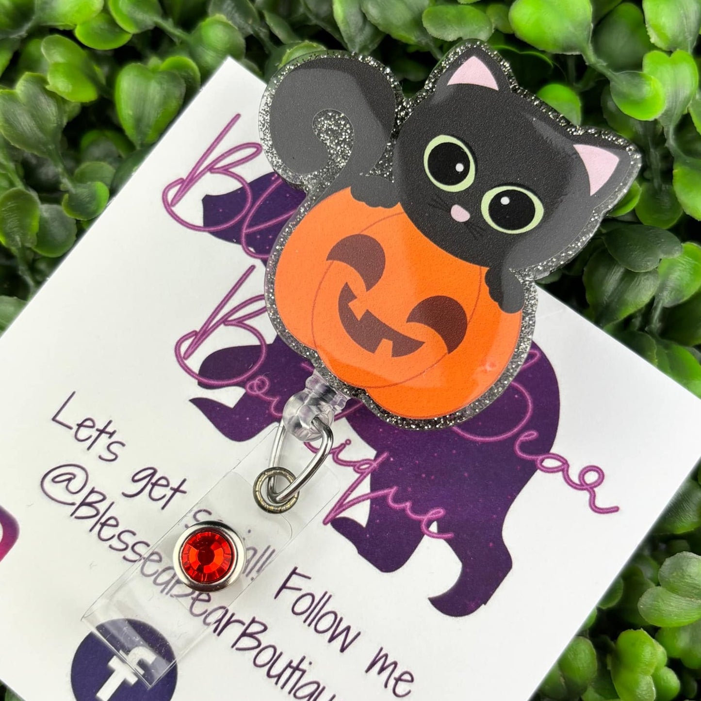 Pumpkin Kitty Badge Reel