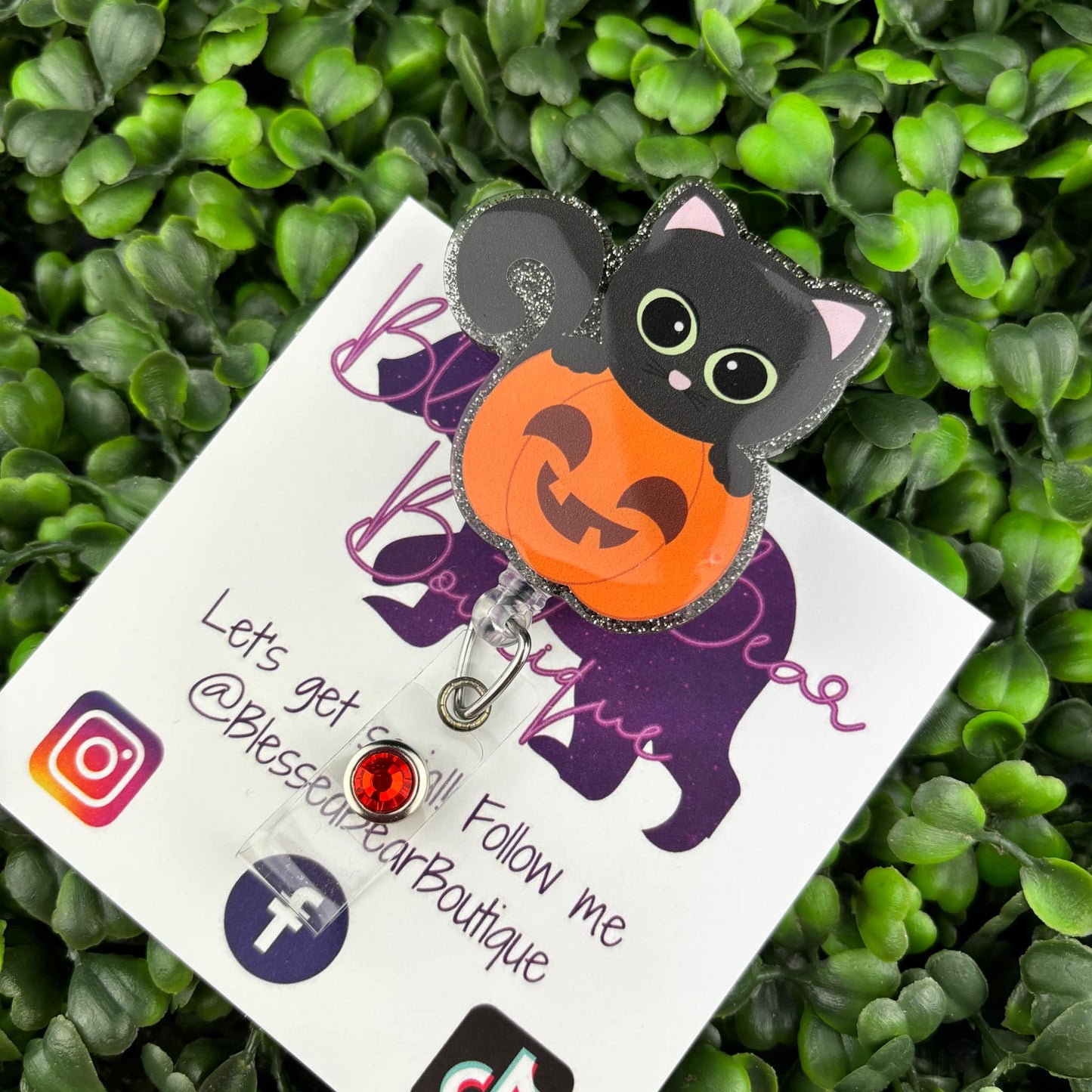 Pumpkin Kitty Badge Reel