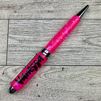 Hot Pink Glitter Ballpoint Pen - Personalization Optional
