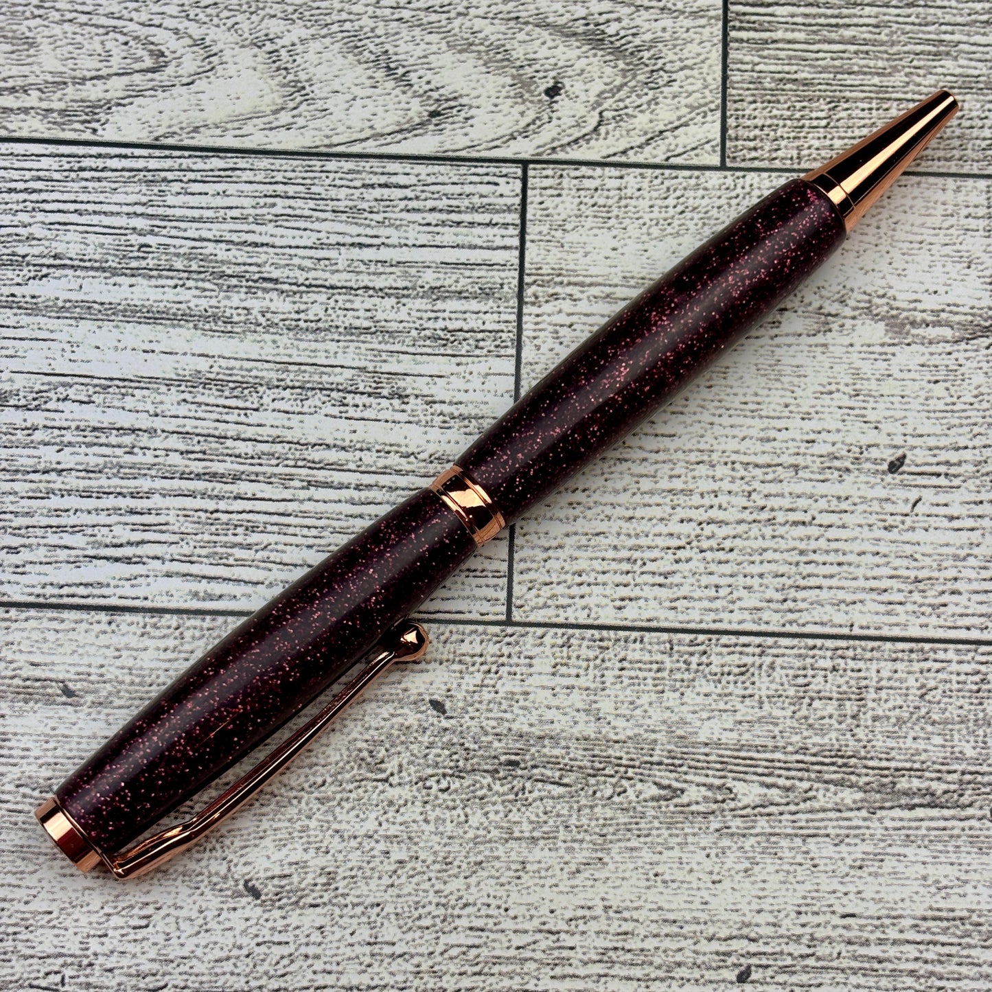 Maroon Glitter Refillable Ballpoint Pen