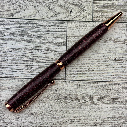 Maroon Glitter Refillable Ballpoint Pen