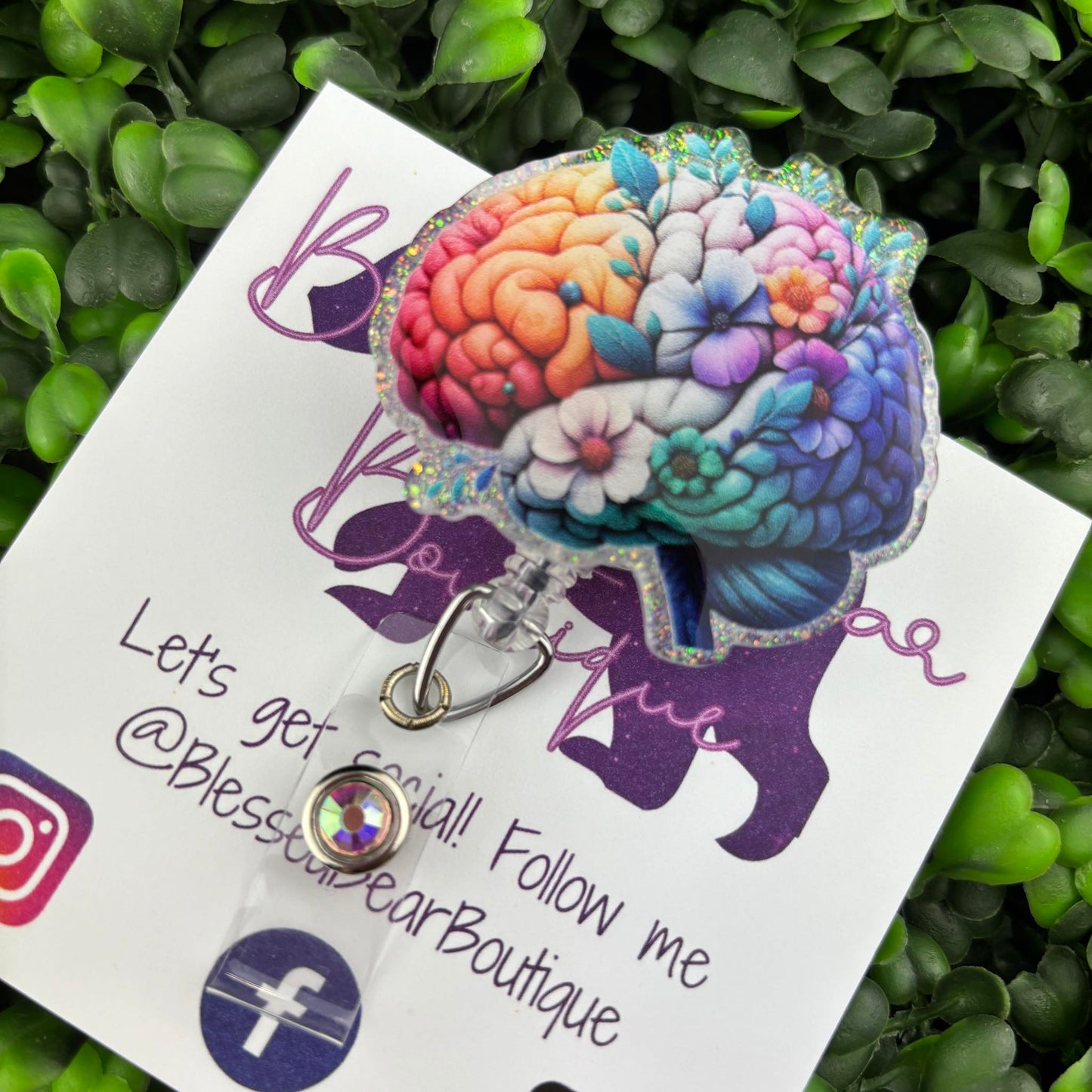 Floral Brain Badge Reel