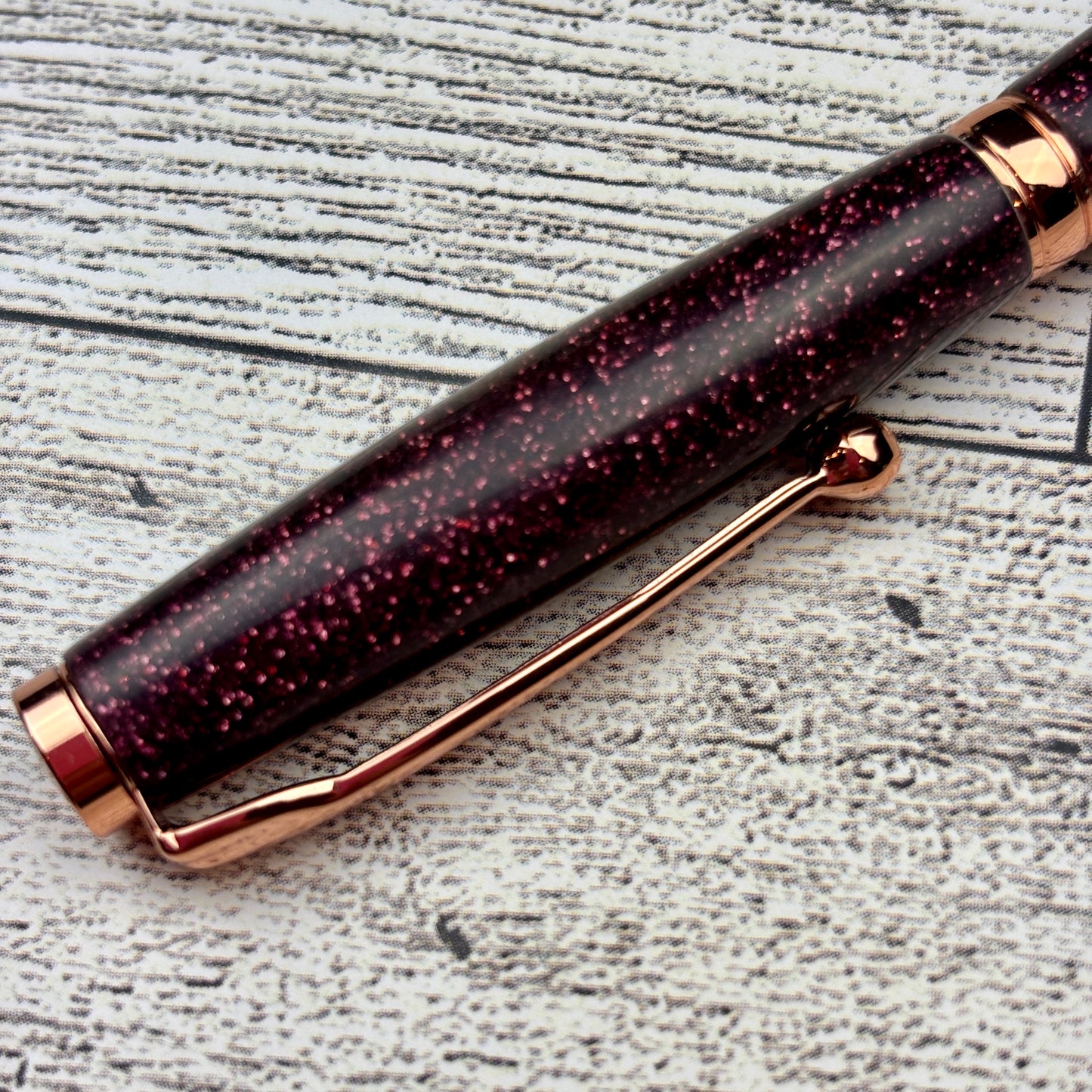 Maroon Glitter Refillable Ballpoint Pen
