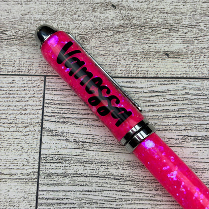 Hot Pink Glitter Ballpoint Pen - Personalization Optional