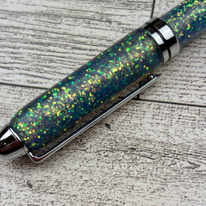 Blue Color Shifting Ballpoint Glitter Pen