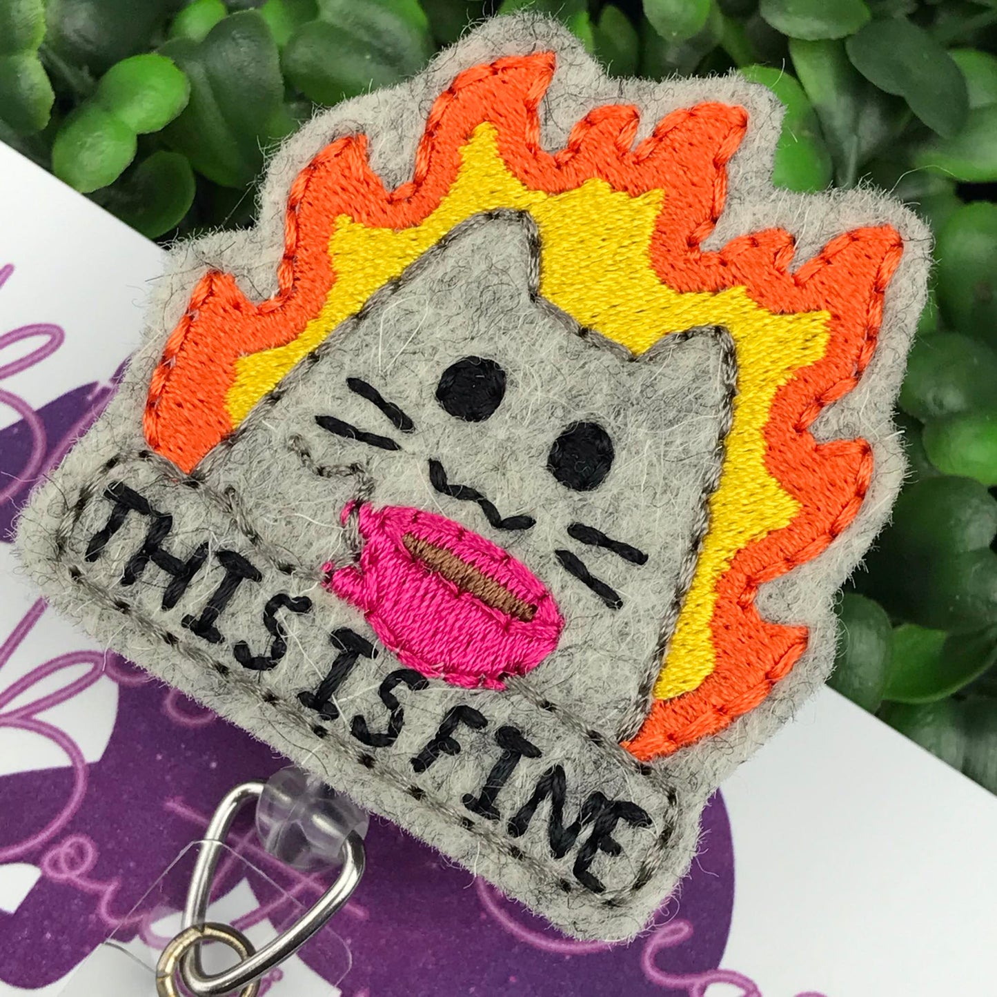 This is Fine Felt Badge Reel