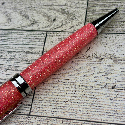 Coral Glitter Ballpoint Pen