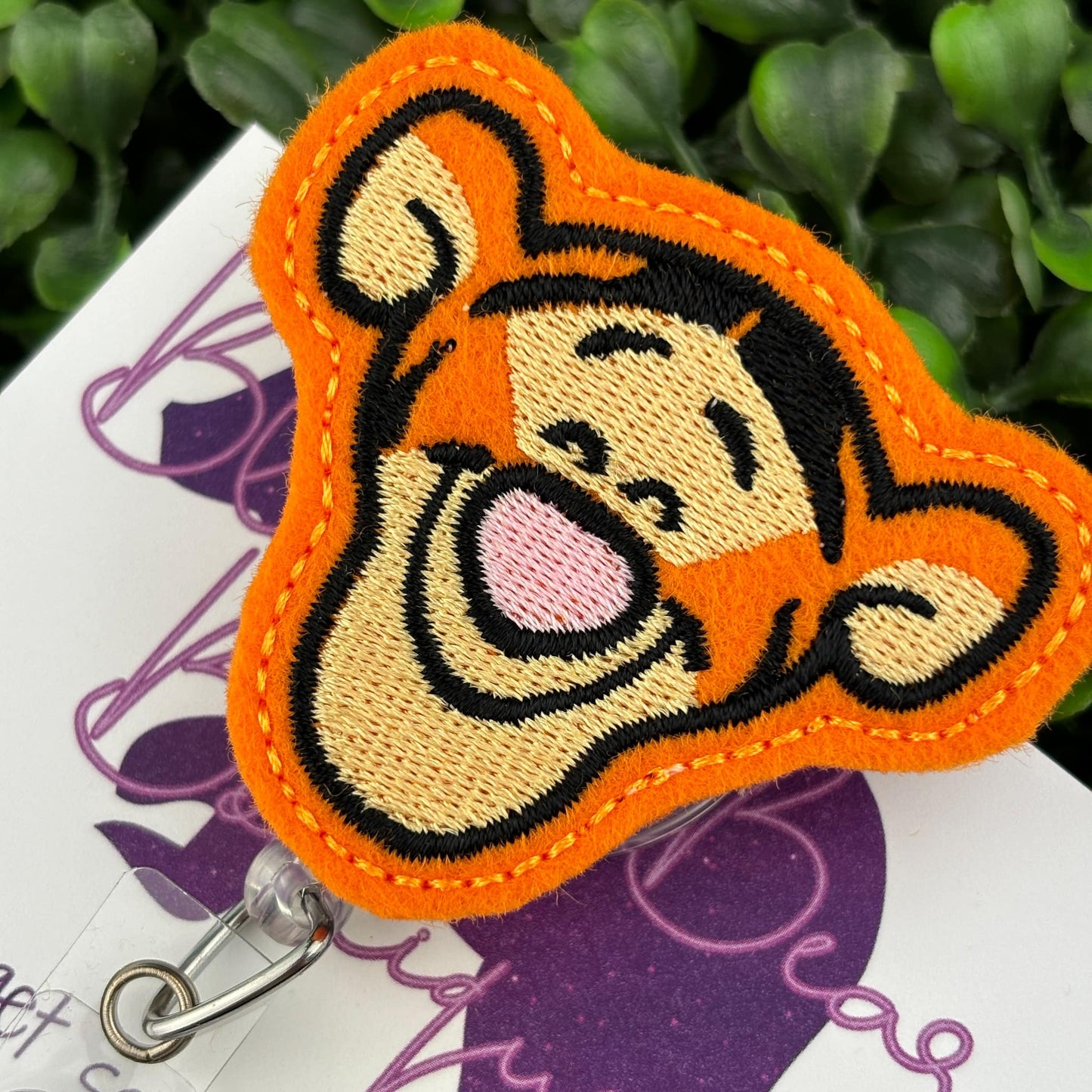 Tiger Felt Badge Reel