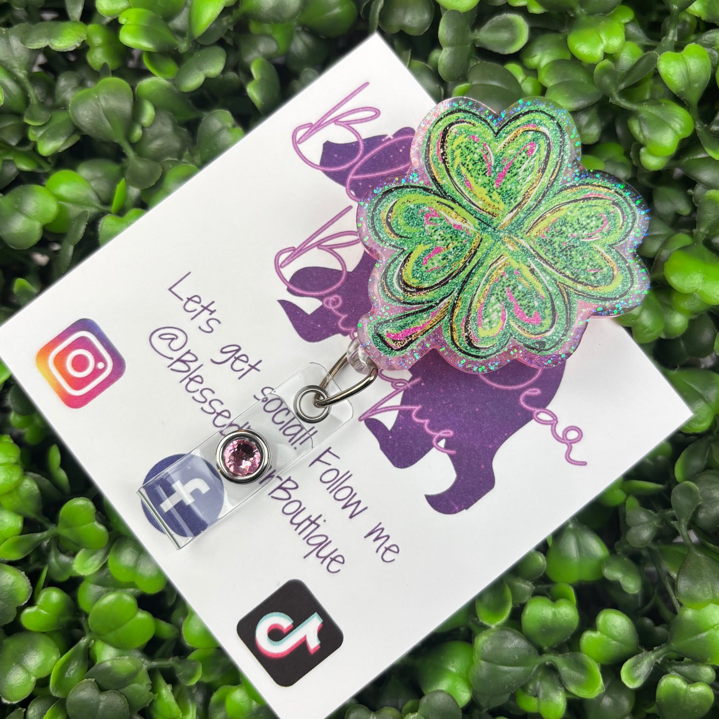 Painted Clover Badge Reel