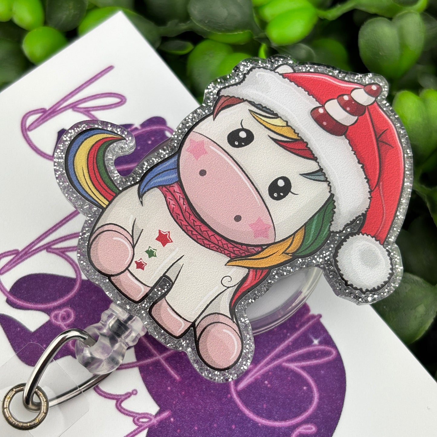 Christmas Unicorn Badge Reel