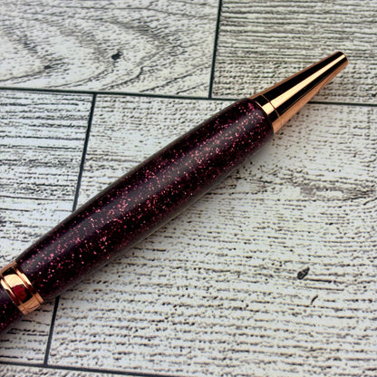 Maroon Glitter Refillable Ballpoint Pen