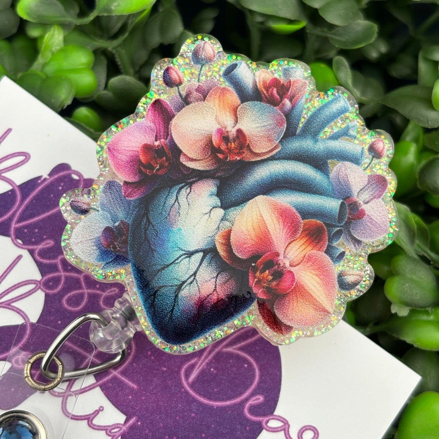 Floral Heart Badge Reel