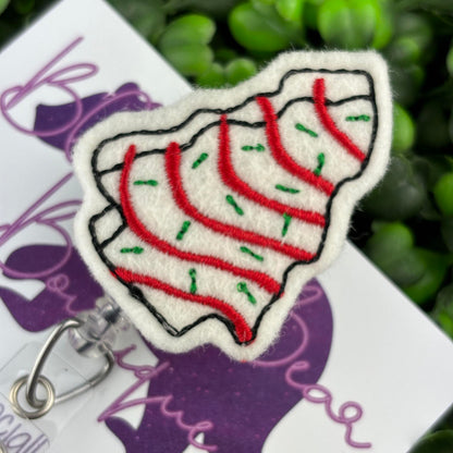 Christmas Cake Feltie Badge Reel