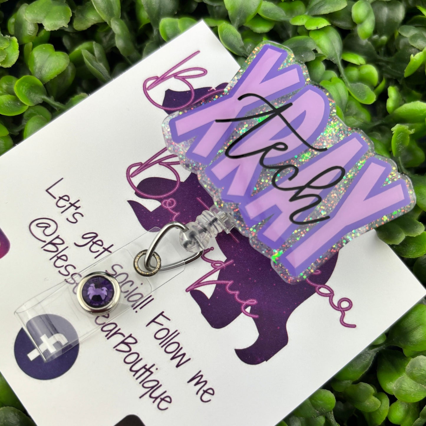 Purple XRAY Tech Badge Reel