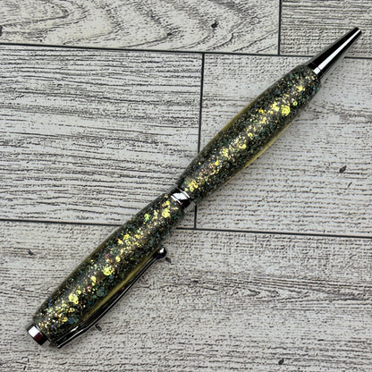 Green Holographic Opal Glitter Ballpoint Pen