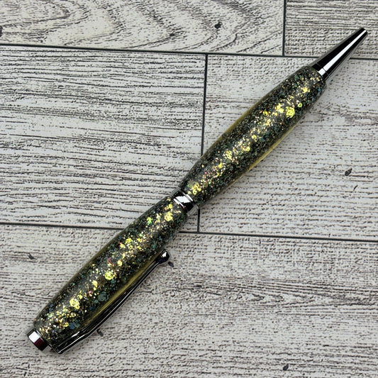 Green Holographic Opal Glitter Ballpoint Pen
