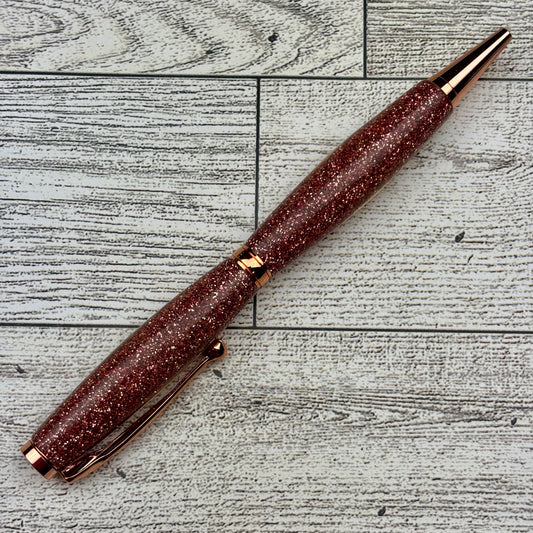 Deep Rose Gold Glitter Pen