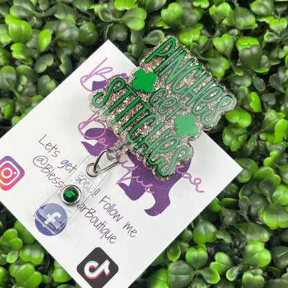 Pinches Get Stitches Badge Reel