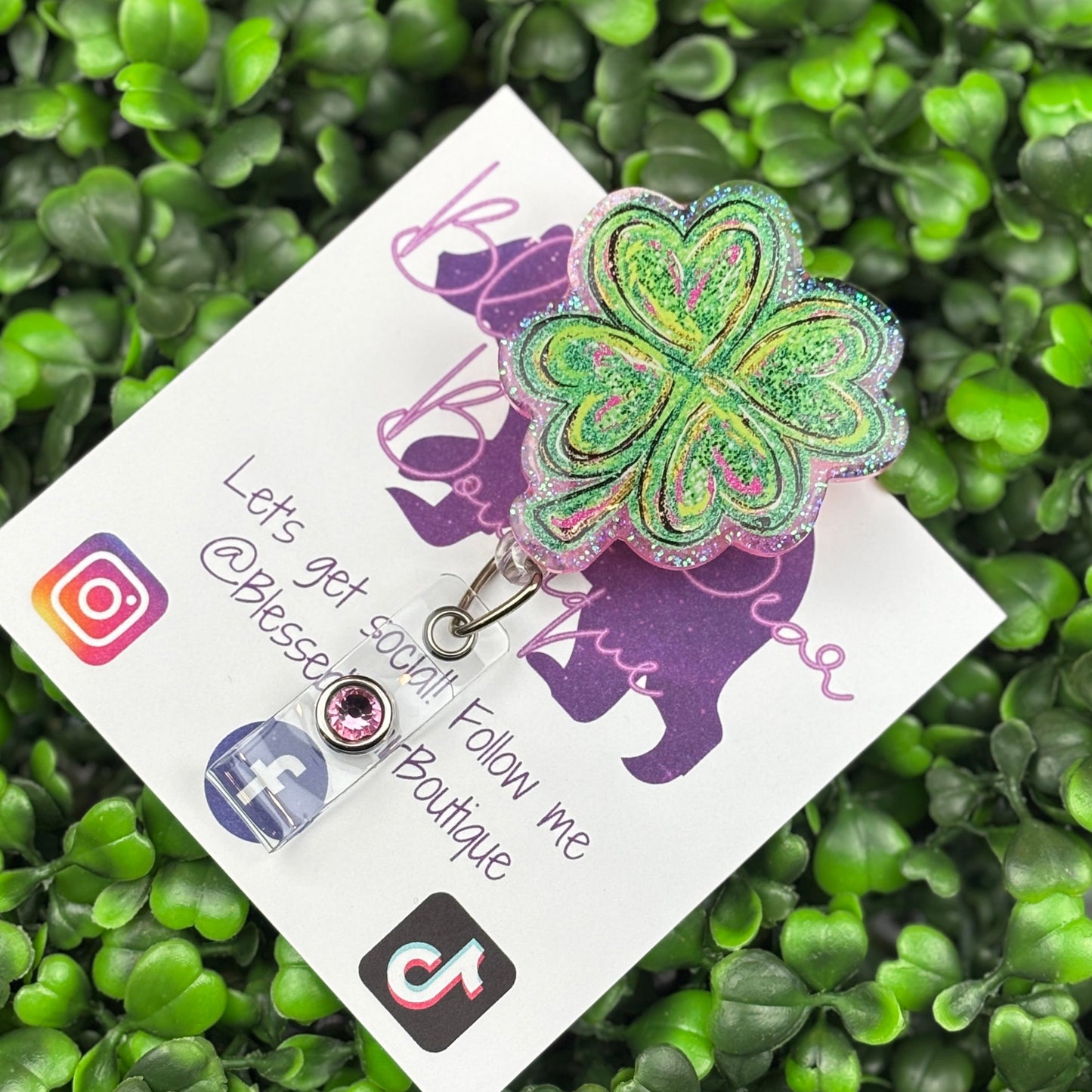 Painted Clover Badge Reel