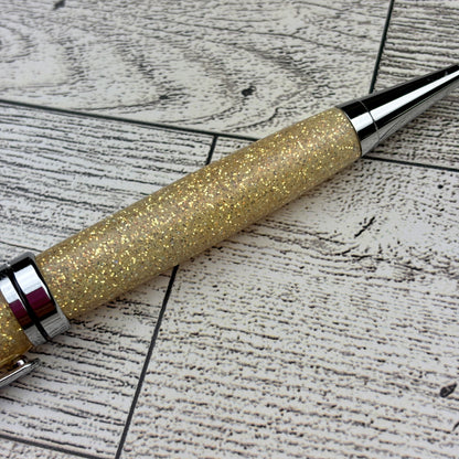 Champagne White Glitter Refillable Ballpoint Pen