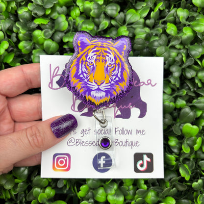 Tiger Head Badge Reel
