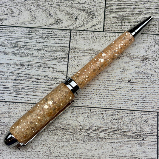 Chunky Light Peach Glitter Ballpoint Pen